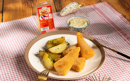 Obalované trojúhelníčky z Blaťáckého zlata s bramborami a tatarkou