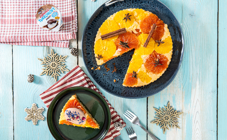 Vánoční citrusový koláček s tvarohovým Lipánkem