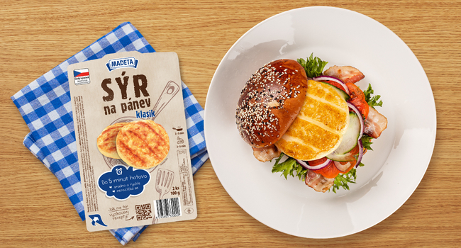 Burger se sýrem na pánev