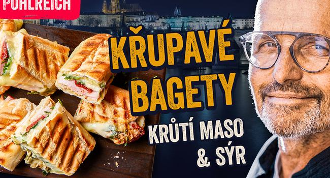 Dom&aacute;c&iacute; bageta s krůt&iacute;m masem a s&yacute;rem podle Zdeňka Pohlreicha