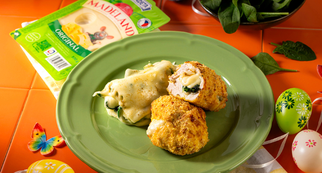 Krůt&iacute; cordon bleu s bramborovou ka&scaron;&iacute;