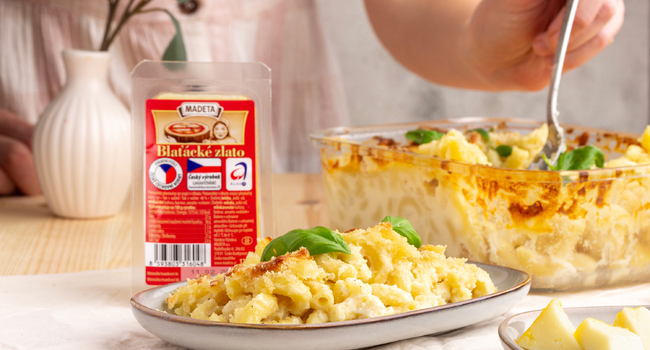 Makarony se s&yacute;rem &ndash; Blať&aacute;ck&eacute; zlato