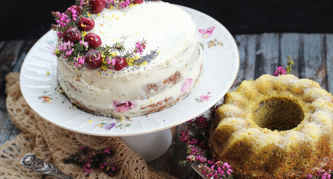 Makový dort s avokádem bez lepku a laktózy