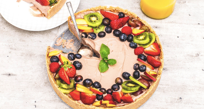 Nepečený dort s ovocem