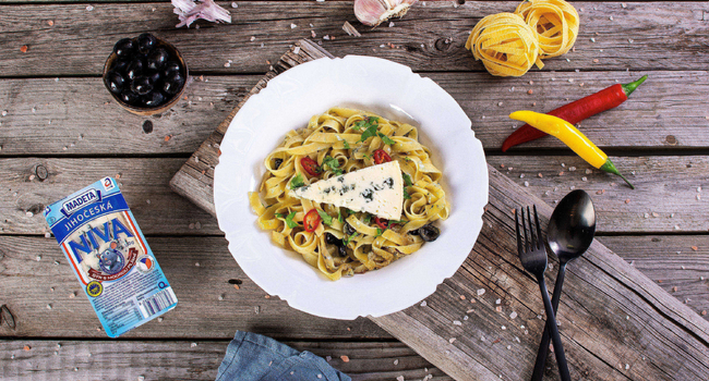 Pikantní tagliatelle s Jihočeskou nivou