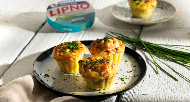 Tortillov&eacute; s&yacute;rovo-vaječn&eacute; muffiny s Jihočesk&yacute;m Lipnem s nivou