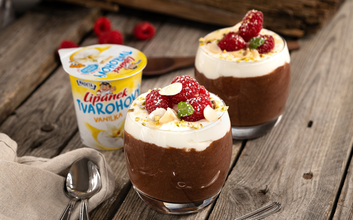 Avokádovo malinová pěna s Lipánkem Tvarohovým