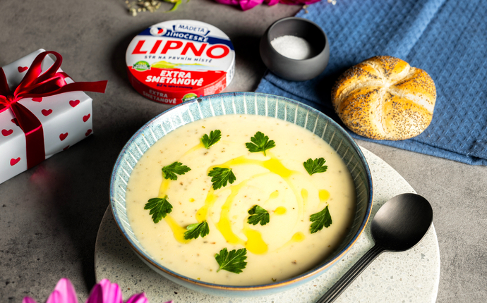 Bramborová krémová polévka s Jihočeským Lipnem