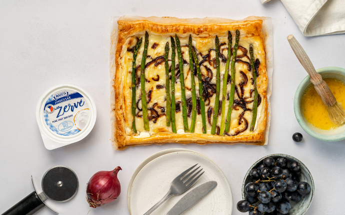 Chřestový koláč z listového těsta