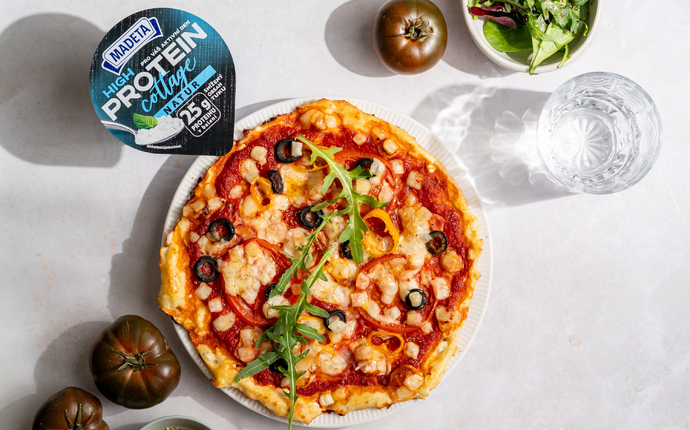 Cottage pizza plná bílkovin