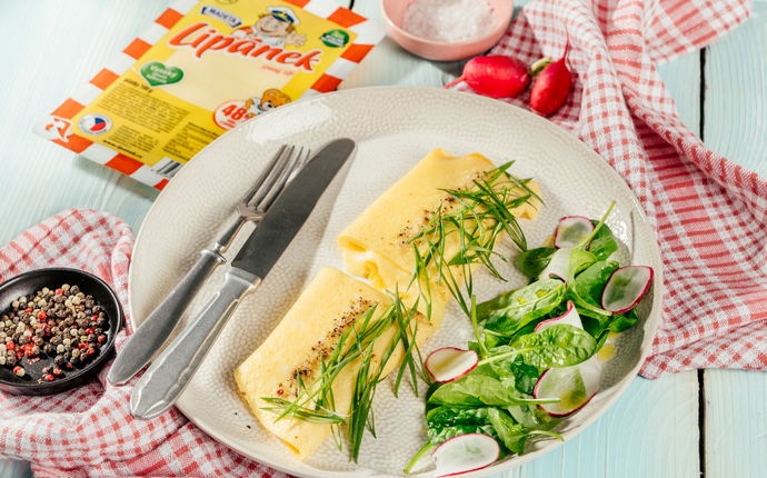Francouzská omeleta se sýrem Lipánek
