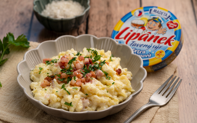 Halušky z taveného sýru Lipánek