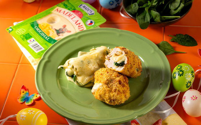 Krůtí cordon bleu s bramborovou kaší