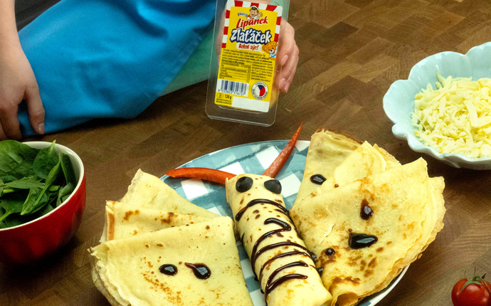 Slané palačinky se sýrem Lipánek Zlaťáček