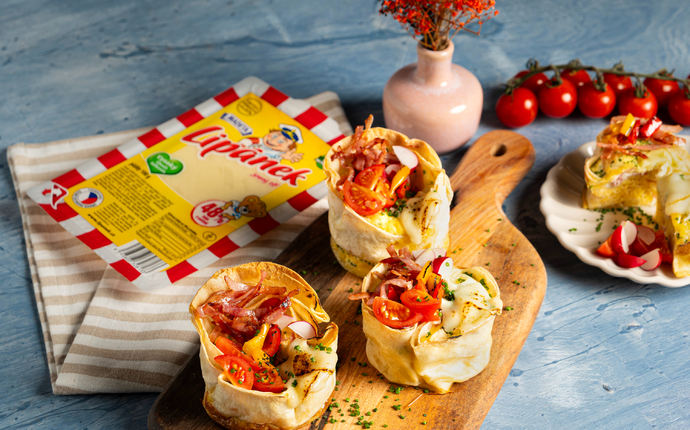 Sýrovo-vaječné muffiny s Lipánkem