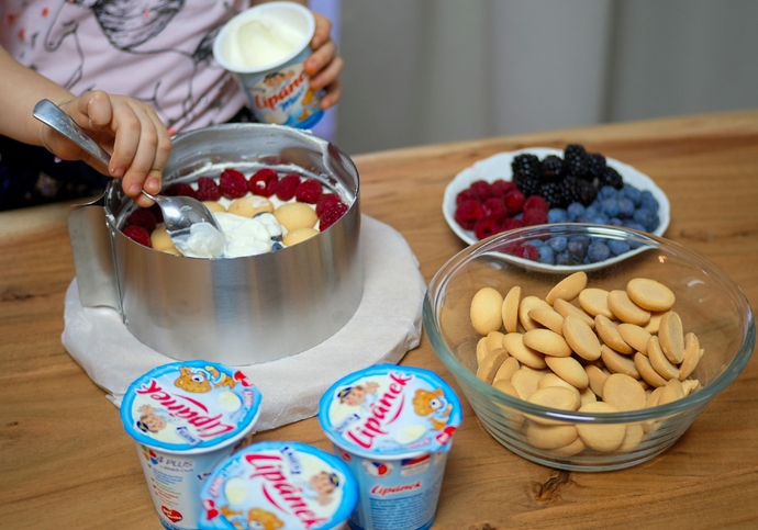 Lipánkovo-piškotový dort